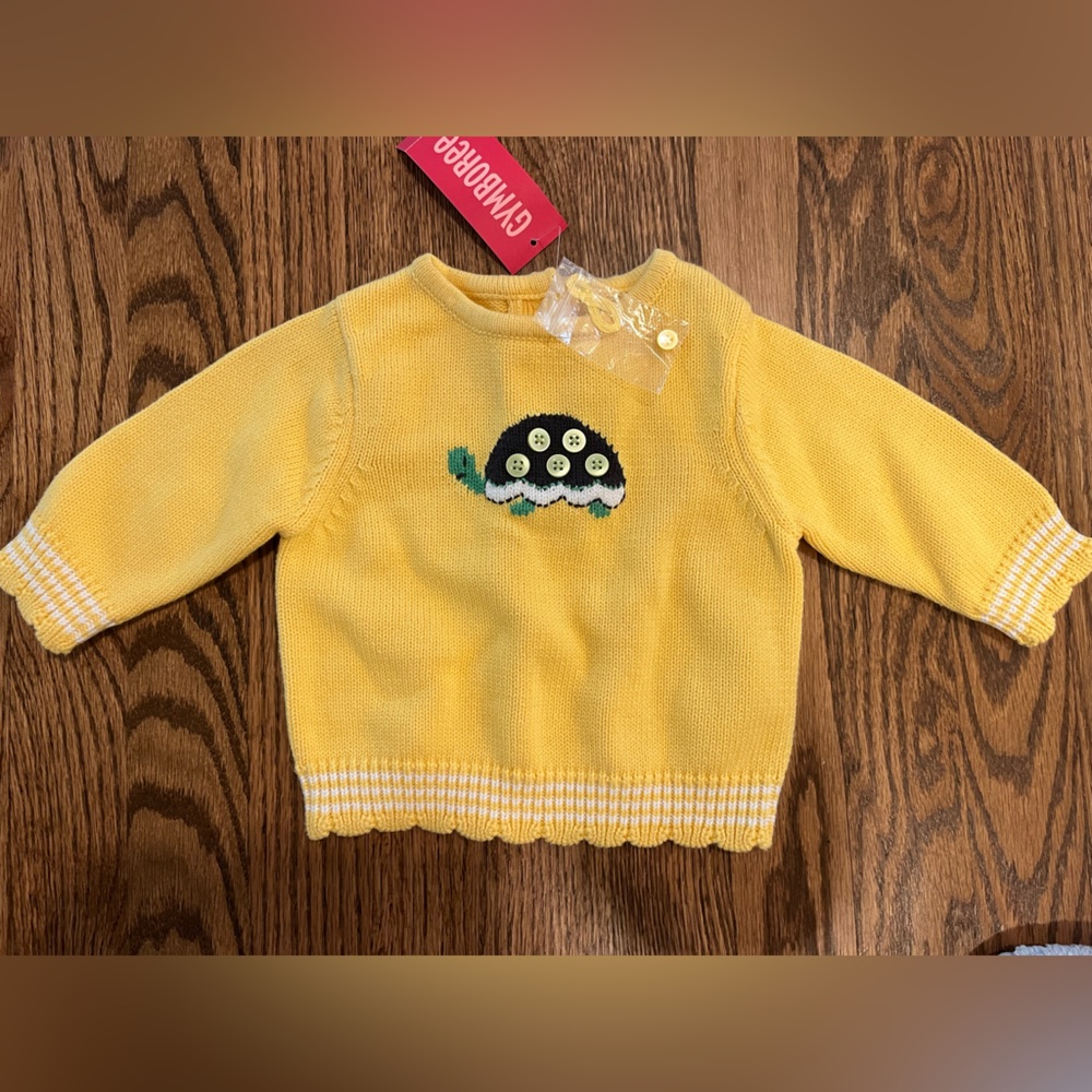 New! Gymboree Yellow Sweater with zturtle